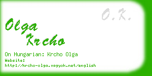 olga krcho business card